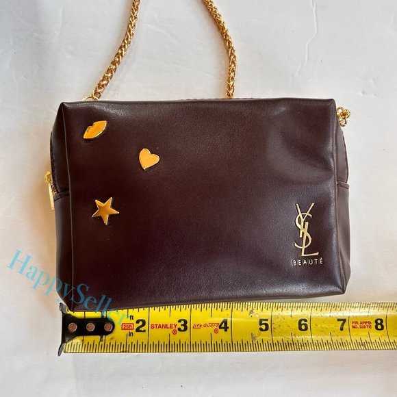 Yves Saint Laurent Dark Brown Crossbody Bag with Gold Chain - Picture 11 of 12